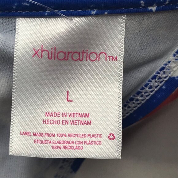 Xhilaration Junior's Sz. Large 8-10 Push Up Halter Stars, Stripes Bikini Top New - Picture 6 of 11